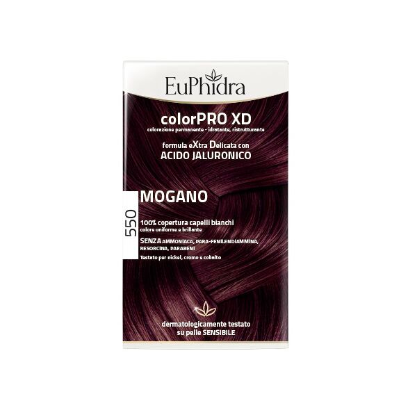 zeta farmaceutici spa euphidra colorpro xd 550 mogano gel colorante capelli in flacone + attivante + balsamo + guanti