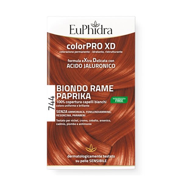 zeta farmaceutici spa euphidra colorpro gel colorante capelli xd 744 paprika 50 ml in flacone + attivante + balsamo + guanti