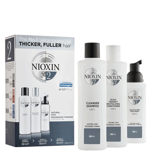 nioxin nioxin kit sistema 2 300 ml shampoo + 300 ml balsamo + 100 ml trattamento specifico