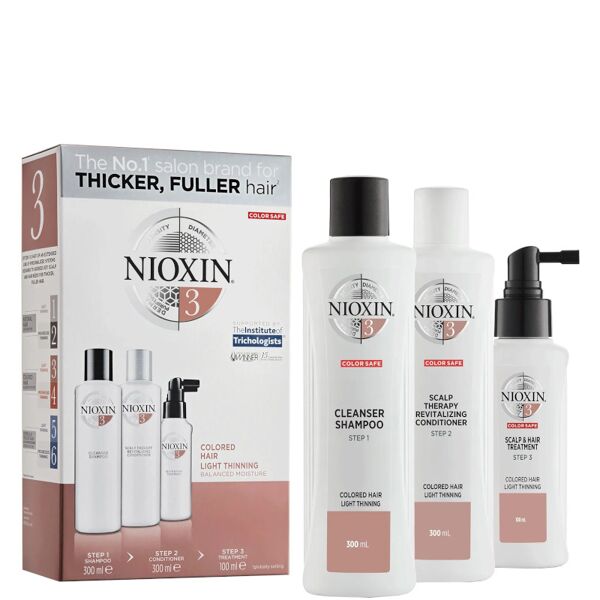 nioxin nioxin kit sistema 3 150 ml shampoo + 150 ml balsamo + 50 ml trattamento specifico