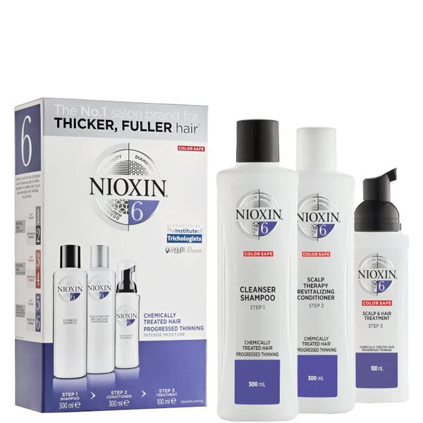 nioxin nioxin kit sistema 6 300 ml shampoo + 300 ml balsamo + 100 ml trattamento specifico
