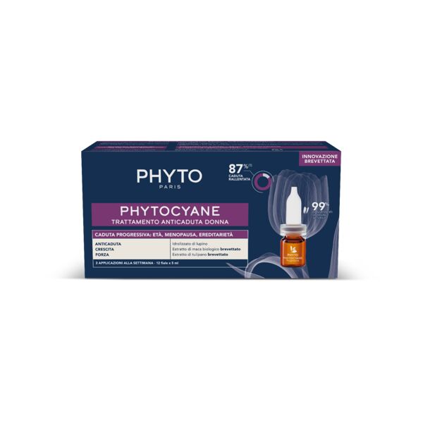 phyto paris phyto phytocyane fiale anti-caduta progressiva dei capelli - donna 12x5 ml