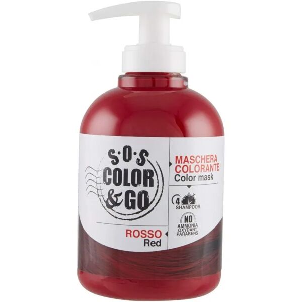 s.o.s. color & go maschera colorante rosso con effetto riflettente 300 ml