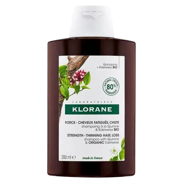 klorane chinina e stella alpina shampoo fortificante anticaduta 200 ml