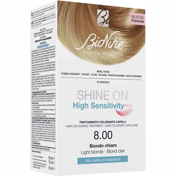 bionike shine on high sensitivity plus tintura per capelli biondo chiaro 6.00