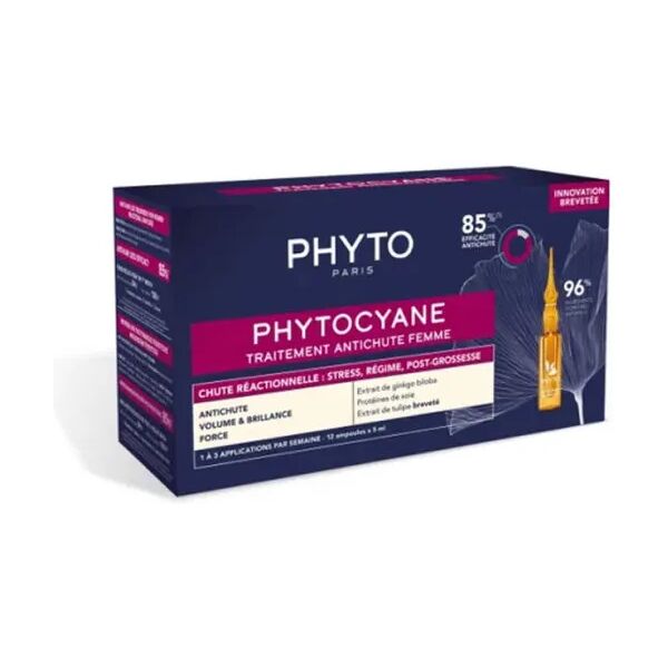 phyto paris phyto phytocyane fiale anti-caduta temporanea dei capelli donna 12x5 ml fiale