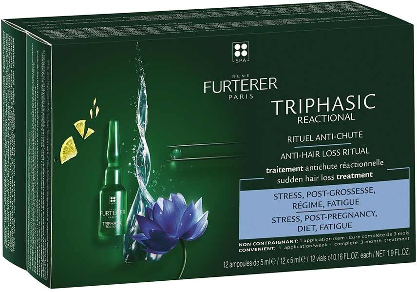 René Furterer Triphasic Reactional Trattamento Anti Caduta Capelli, 12 Fiale