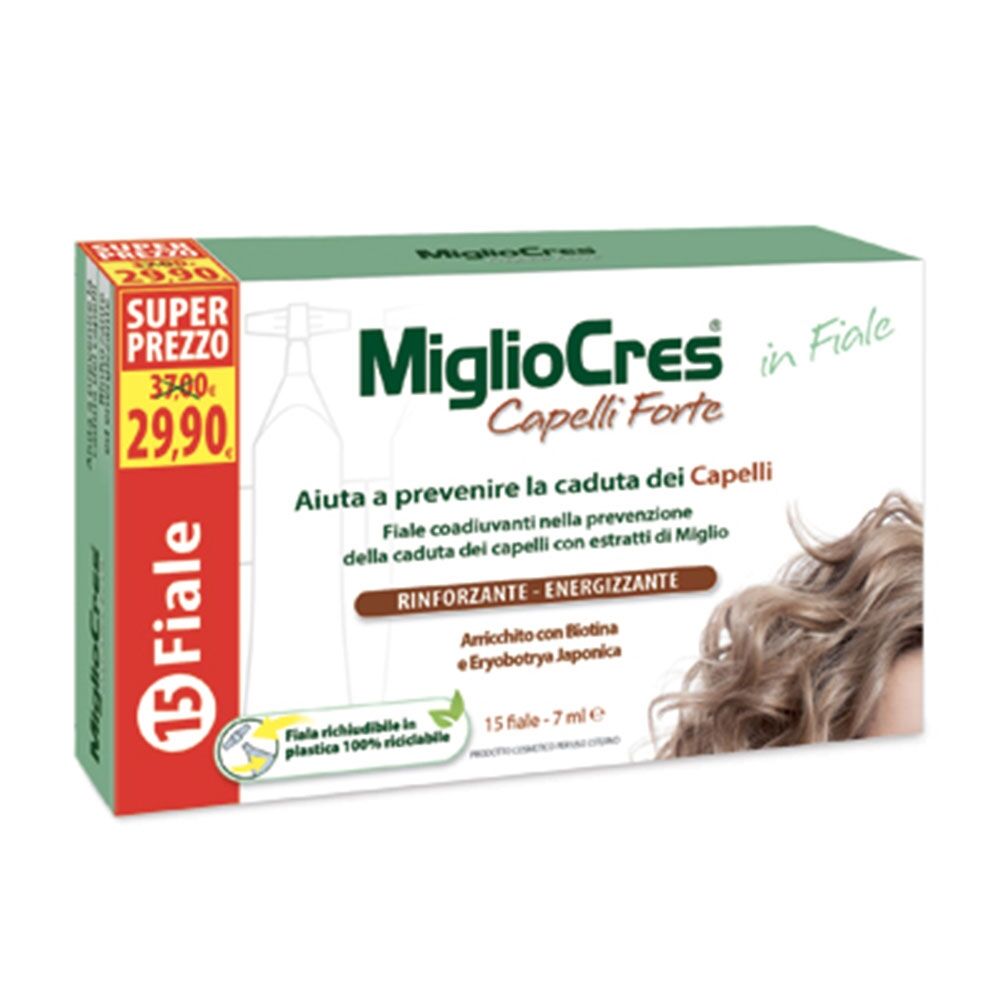 MiglioCres Capelli - Forte Trattamento Dermocosmetico in Fiale, 15 fiale