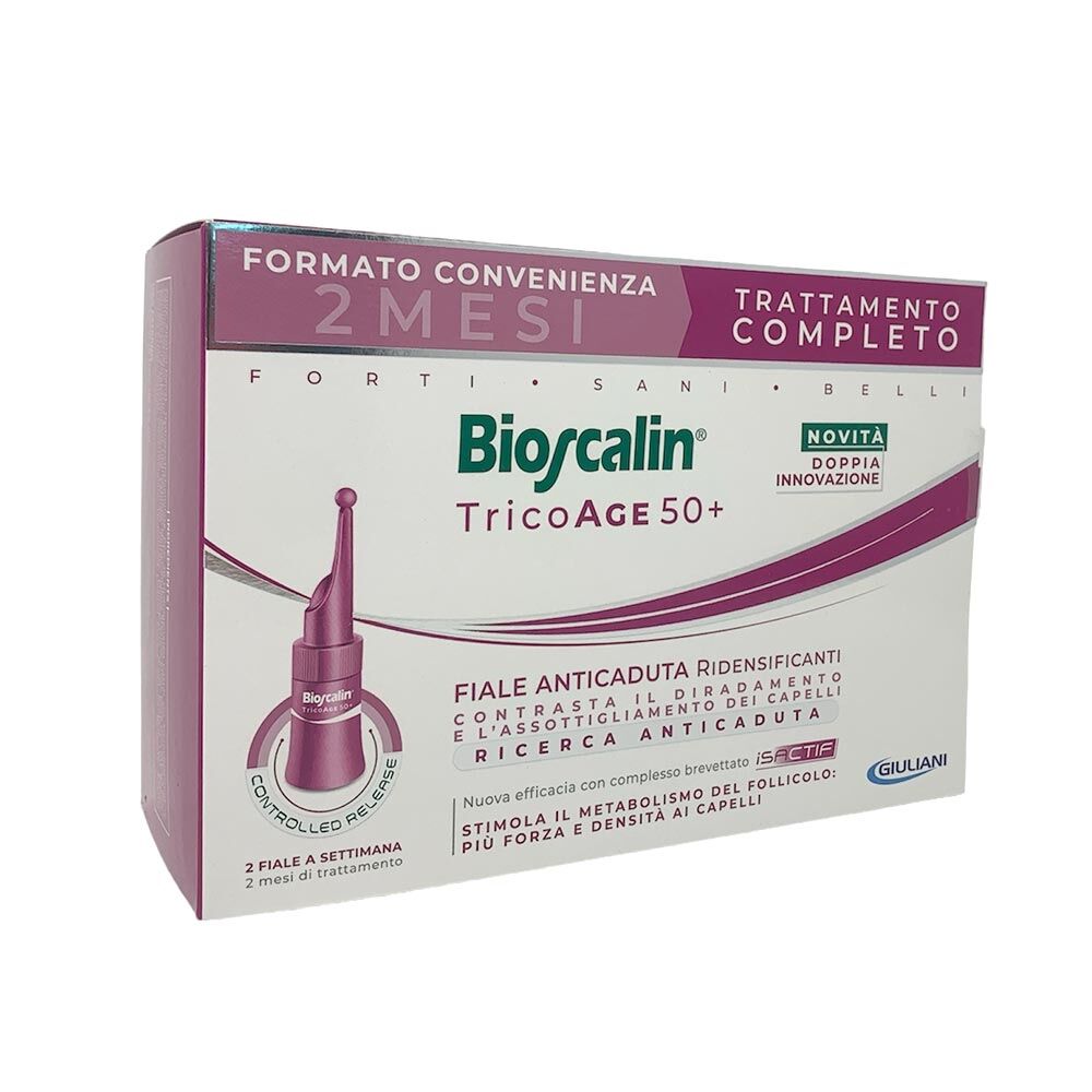 Bioscalin Tricoage 50+ - Fiale Capelli Anticaduta Ridensificanti Donna, 16 fiale