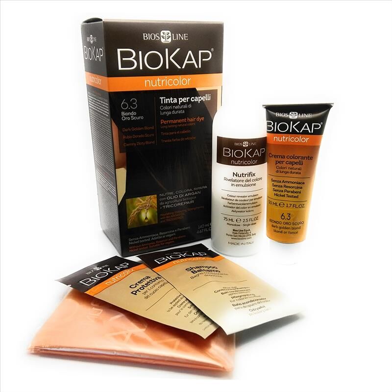 Bios Line Biokap Nutricolor - Tinta Capelli Colore 6.3 Biondo Oro Scuro, 140ml