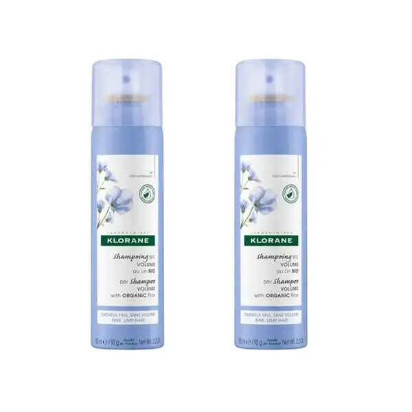 Klorane Duo Shampoo Secco Lino Bipack 2x150ml