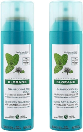 Klorane Duo Shampoo Secco Menta Bipack 2x150ml