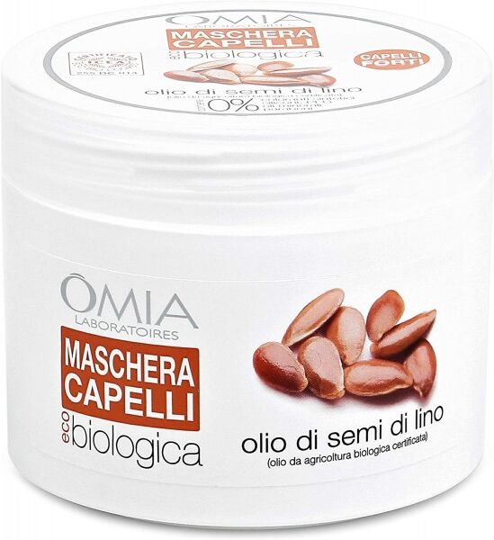 Antica Farmacia Orlandi Omia Maschera Capelli Biologica 250ml.Olio Di Semi Di Lino