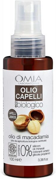 Antica Farmacia Orlandi Omia Olio Capelli Biologico 100ml.Olio Di Macadamia