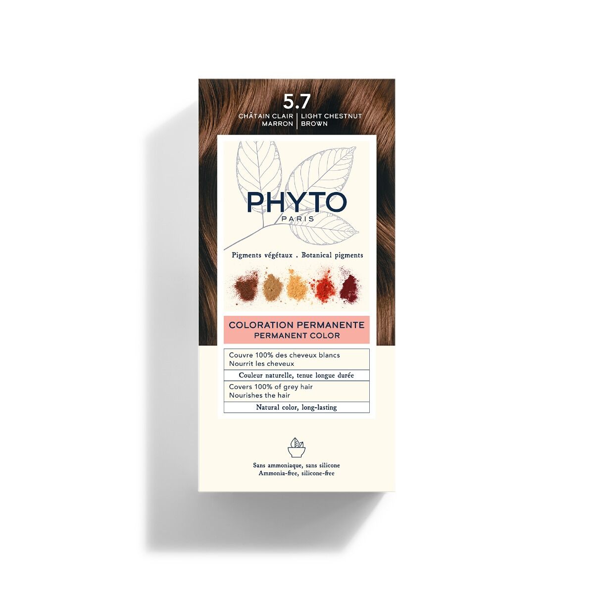 Phyto color 5.7 Castano Chiaro Tabacco Colorazione Permanente Senza Ammonia