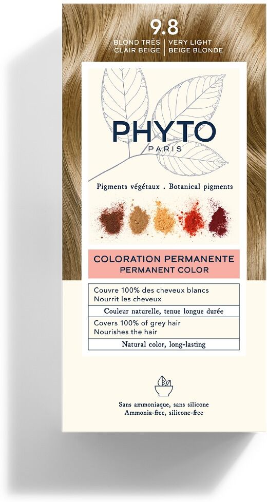 Phyto color 9.8 Biondo Chiarissimo Cenere Colorazione Permanente senza Ammo