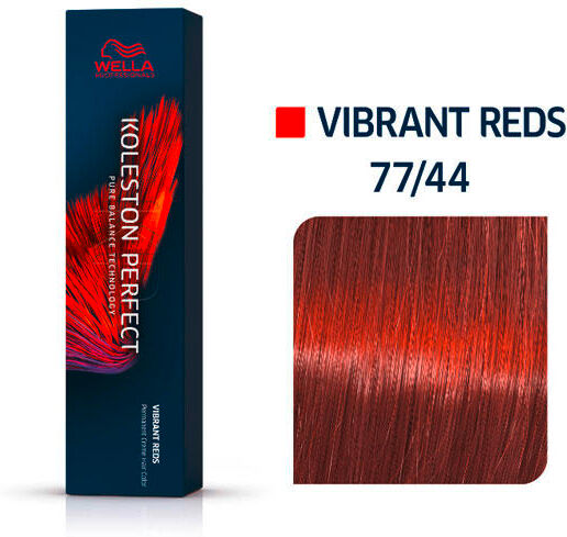 Wella Koleston Perfect Vibrant Reds 77/44 Biondo Medio Rosso Intensivo, 60 ml