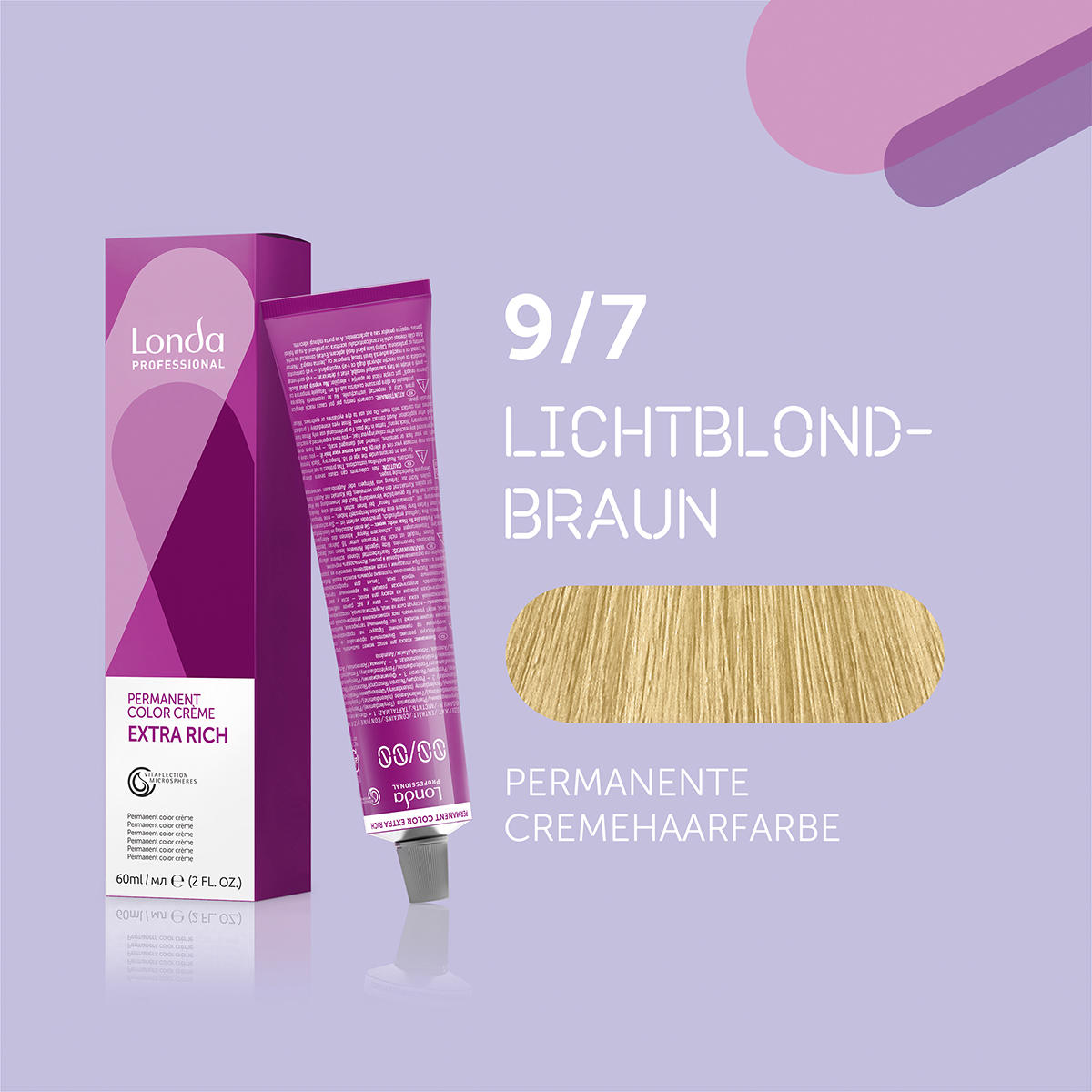 Londa Colore per capelli in crema permanente Extra Rich 9/7 Castano biondo chiaro, tubo 60 ml