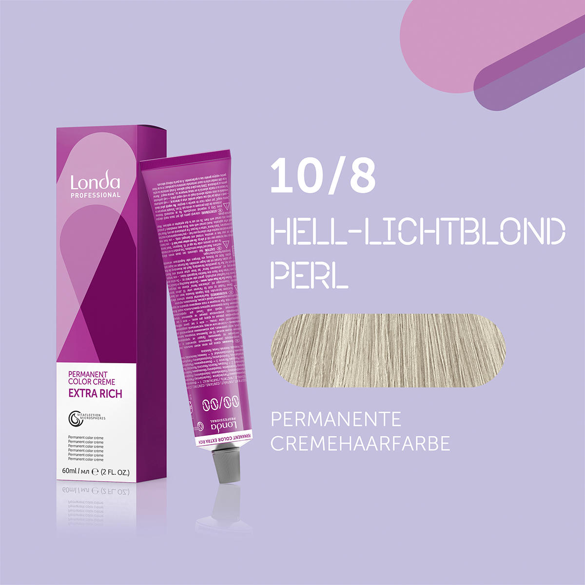 Londa Colore per capelli in crema permanente Extra Rich 10/8 Perla bionda chiara, tubo 60 ml