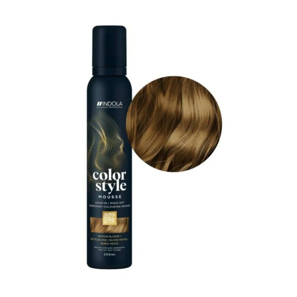 Indola Color Style Mousse colorante 200ml, Biondo Medio