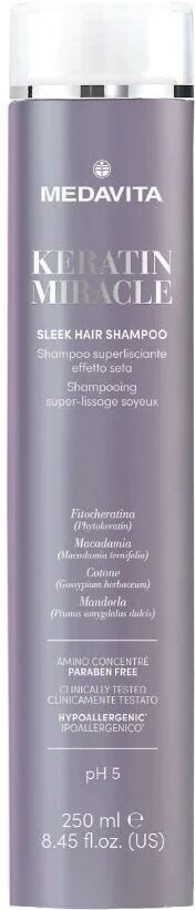 Medavita Keratin Miracle Sleek Hair Shampoo lisciante, 250ml