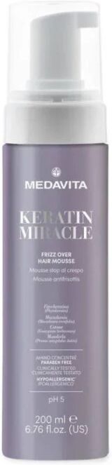 Medavita Keratin Miracle Frizz Over Hair Mousse spuma anticrespo 200ml