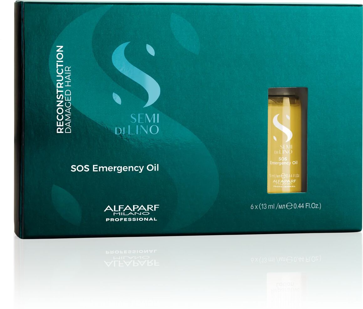 Alfaparf Milano Semi Di Lino Reconstruction Damaged Hair SOS Emergency Oil Trattamento Ricostruzione Per Capelli Danneggiati 6 Fiale Da 13 ml