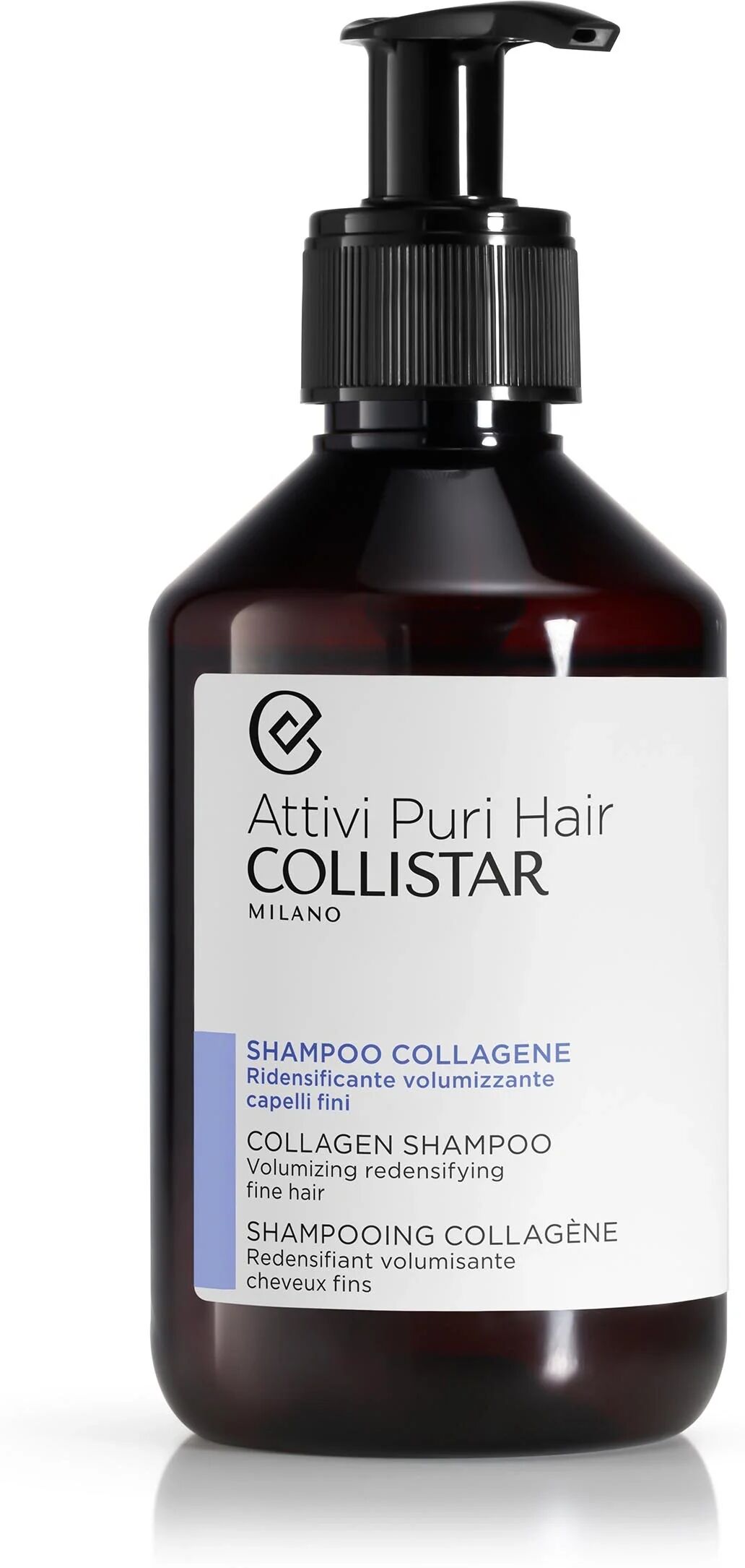 Collistar Attivi Puri Shampoo Collagene Ridensificante Volumizzante Per Capelli Fini 250 ml