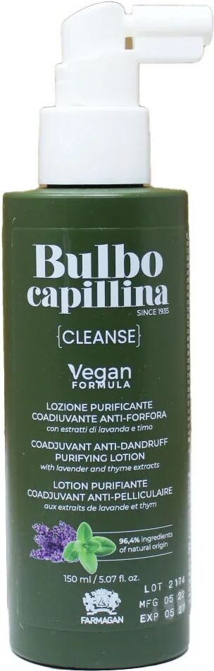 Farmagan Bulbo Capillina Formula Vegan Cleanse Lozione Purificante Coadiuvante Anti Forfora 150 ml