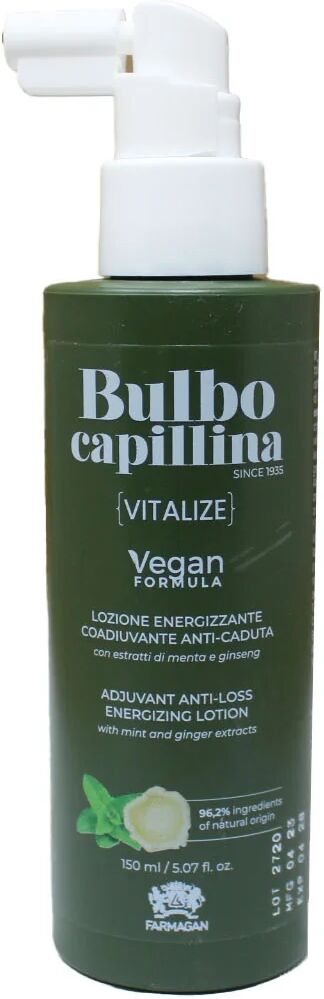 Farmagan Bulbo Capillina Formula Vegan Vitalize Lozione Energizzante Coadiuvante Anticaduta Per Capelli Fragili 150 ml