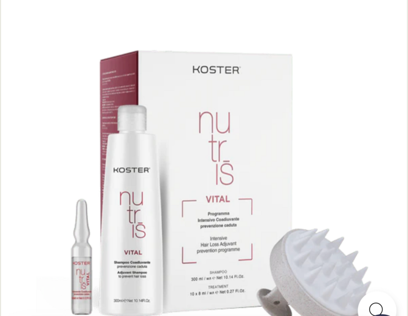Koster Nutris Vital Kit Prevenzione Caduta Con Shampoo Fiali E Spazzola Massaggiante