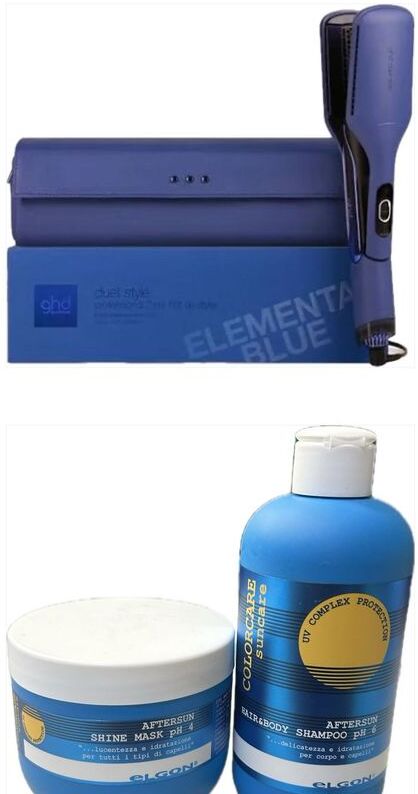 Piastra Ghd Duet Style Blu' Denim Con Pochette Piu' Shampoo Mare Elgon 300 Ml E Maschera Mare Elgon 300 Ml In Omaggio Borsa Mare Elgon