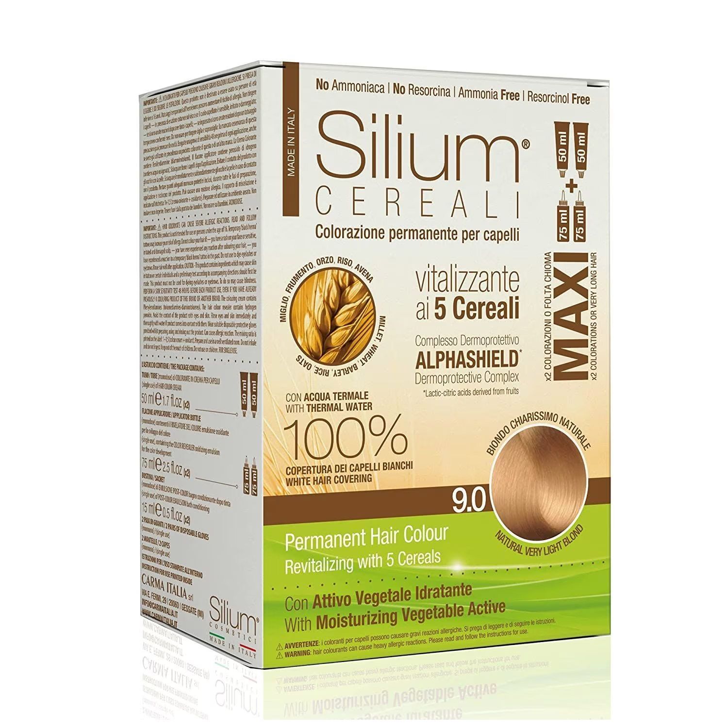 Silium Maxi 5 Cereali Tinta Capelli 9.0 Biondo Chiarissimo Naturale
