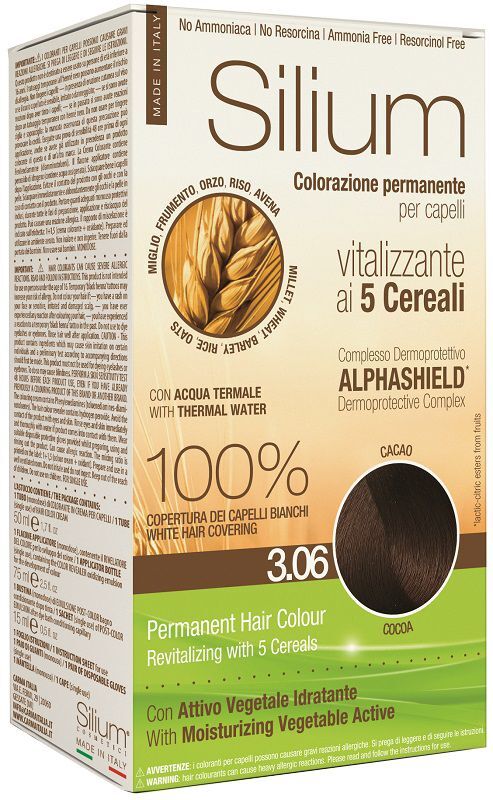 Silium Colorazione Permanente Capelli Crema Cacao 3.06