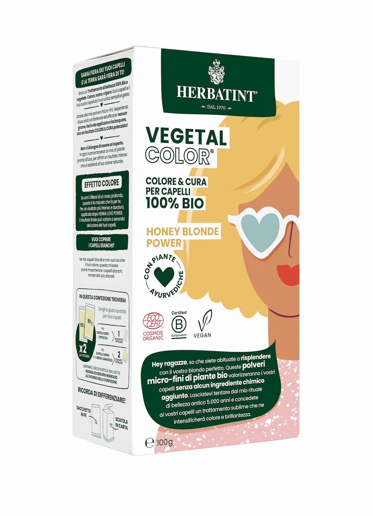 Herbatint Vegetal Honey Blond Power Colorazione Capelli 100g