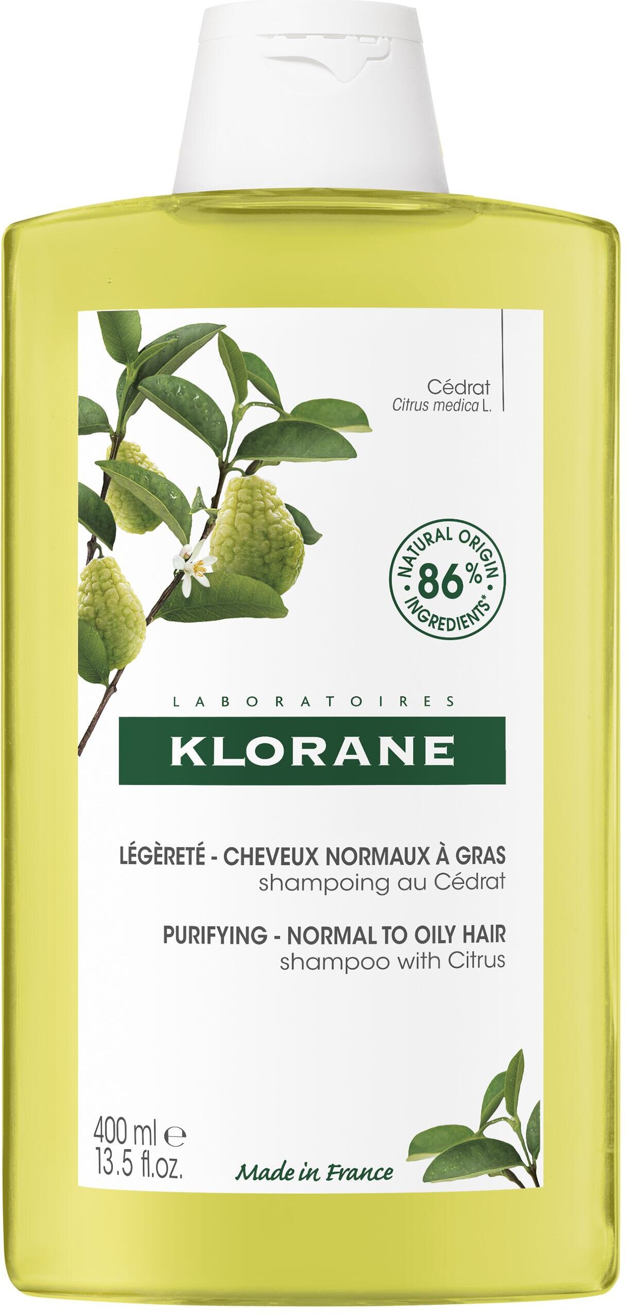 Klorane Shampoo Polpa Di Cedro Capelli Grassi 400ml