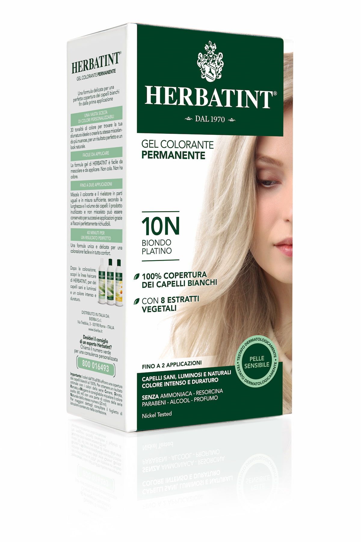 Herbatint Gel Colorante Permanente 10n Biondo Platino 150ml