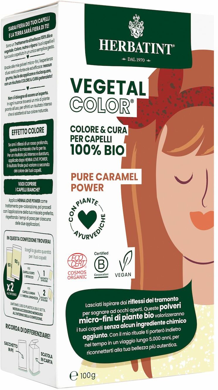 Herbatint Vegetal Pure Caramel Power Colorazione Capelli 100g