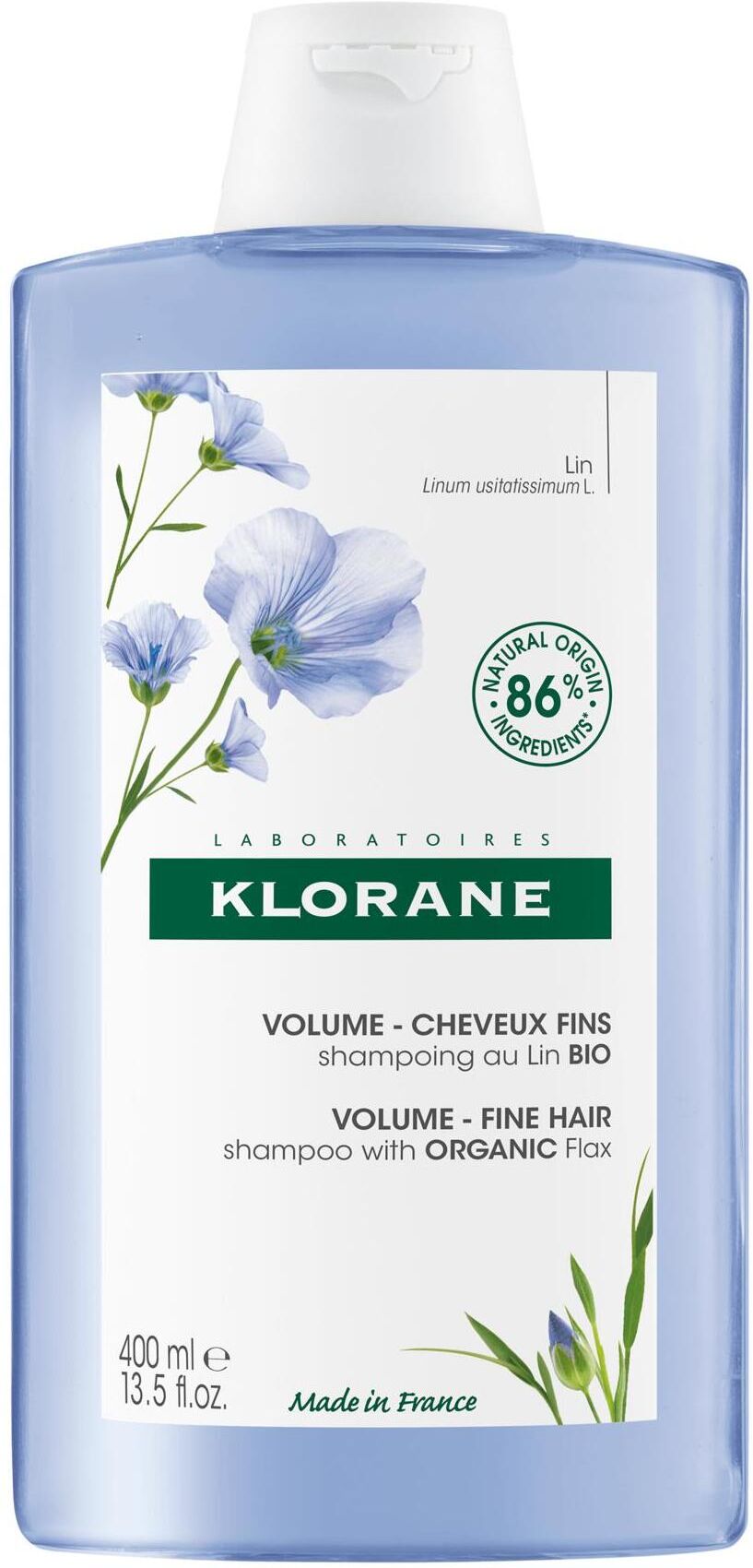 Klorane Shampoo Volume Fine Hair Con Lino 400ml