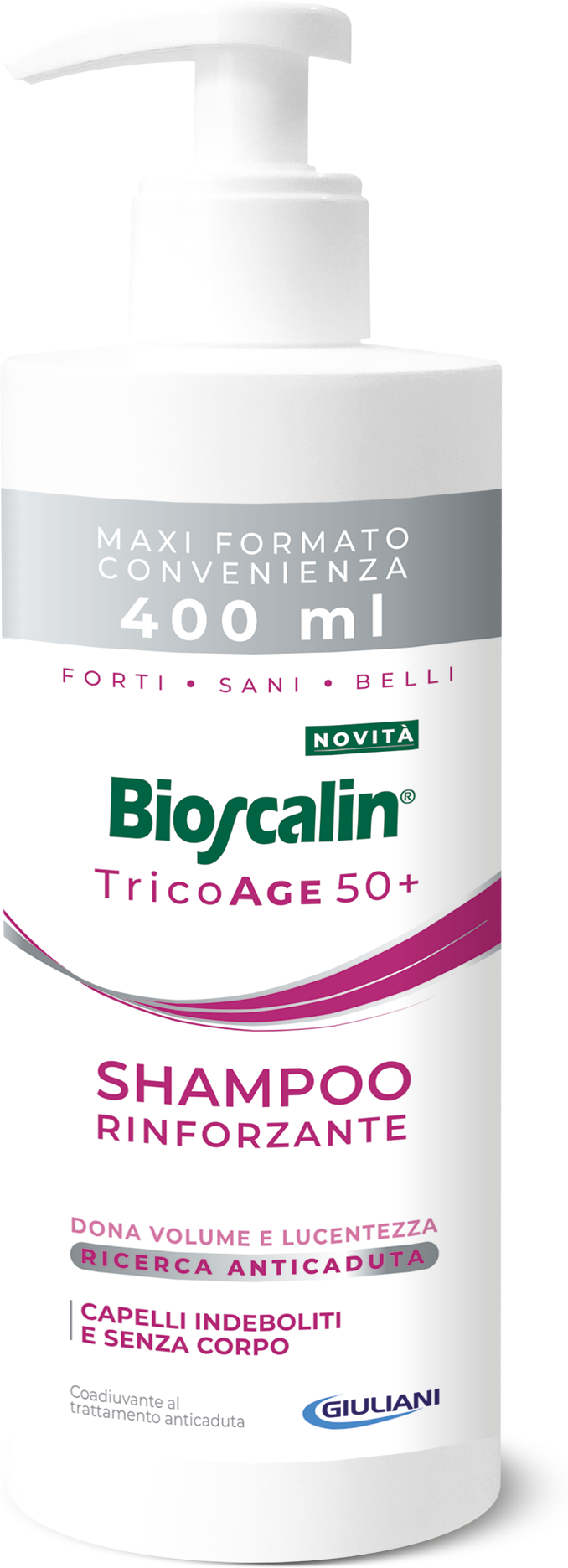 Bioscalin Tricoage 50+ Shampoo Rinforzante Ridensificante 400ml