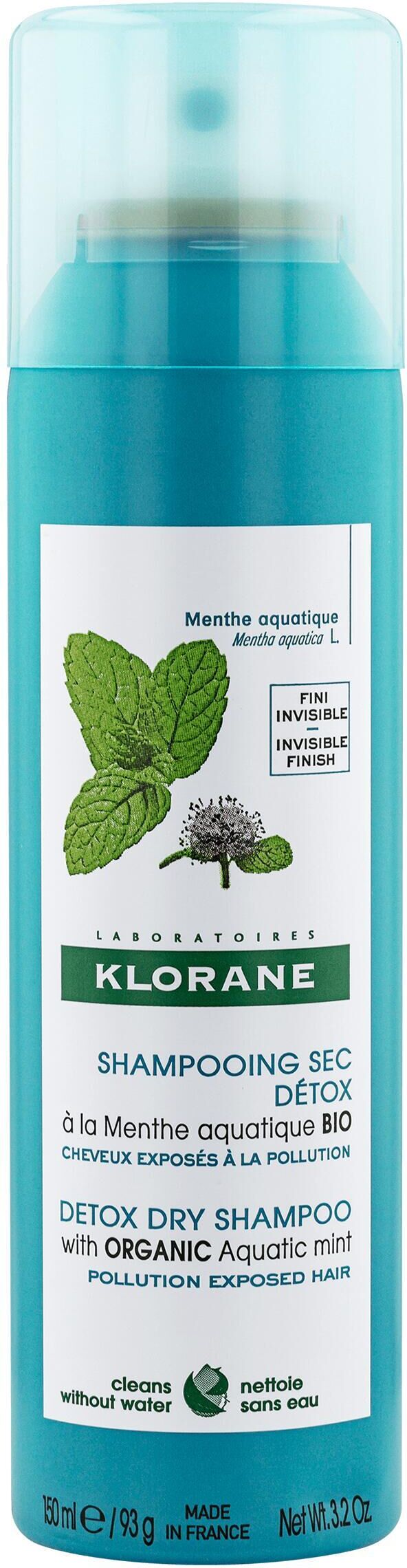 Klorane Shampoo Secco Alla Menta Acquatica Anti-inquinamento E Detox 150ml