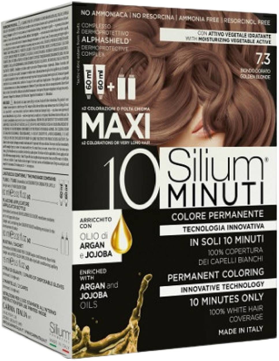 Silium Maxi Colore Permanente 10 Minuti Biondo Dorato 7.3