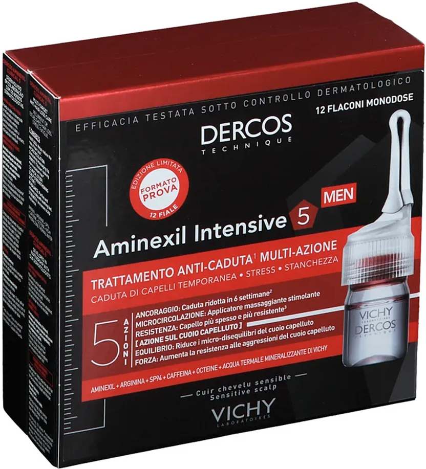 Vichy Dercos Aminexil Trattamento Anticaduta Uomo 12 fiale