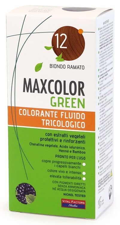 Vital Factors Maxcolor Green Colorante Fluido Tricologico 12 Biondo Ramato 75ml + Balsamo 15ml