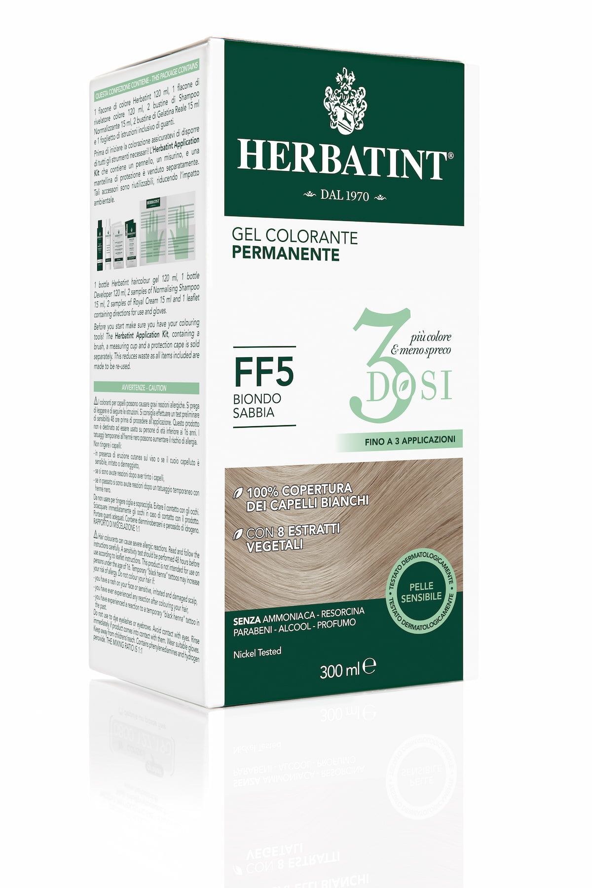 Herbatint Gel Colorante Permanente 3 Dosi Ff5 Biondo Sabbia 300ml