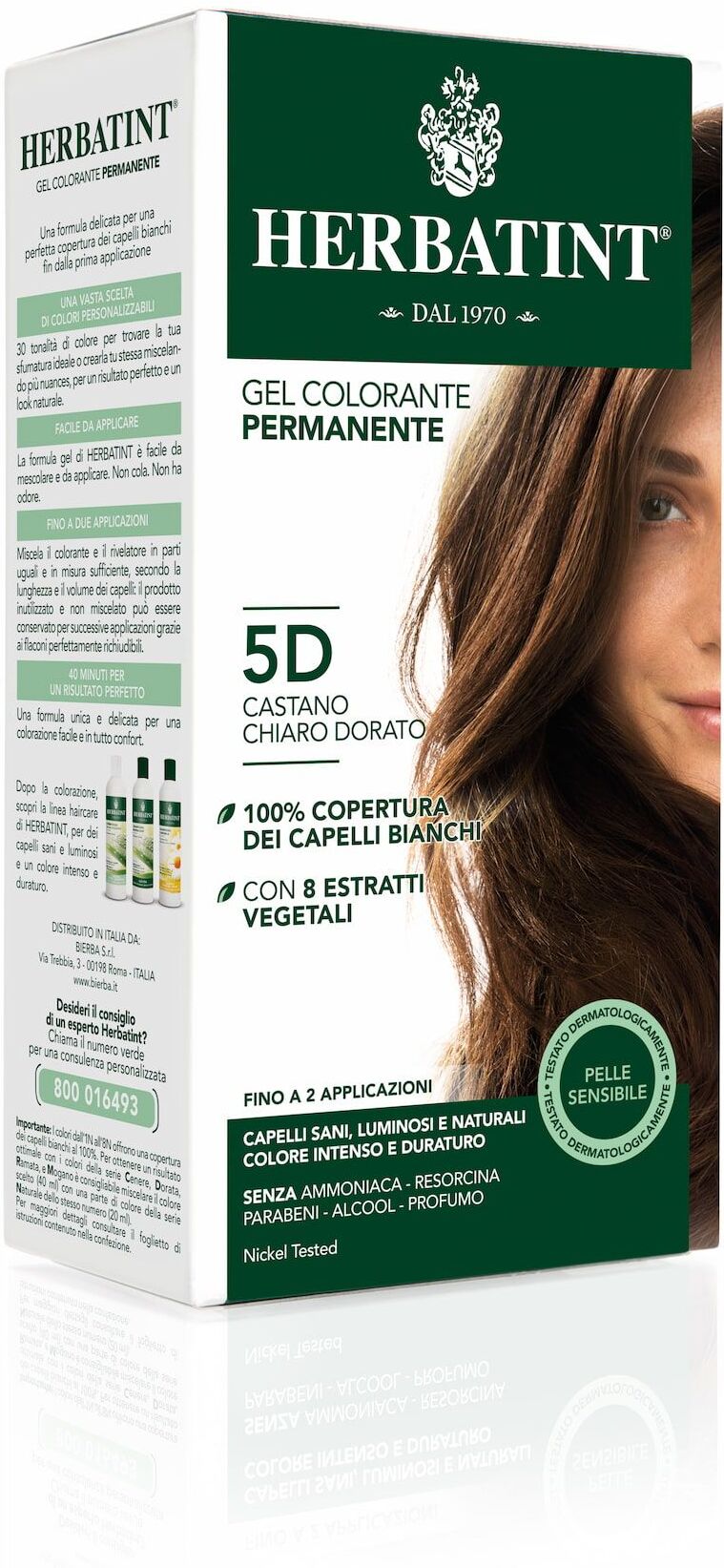 Herbatint Gel Colorante Permanente 5d Castano Chiaro Dorato 150ml