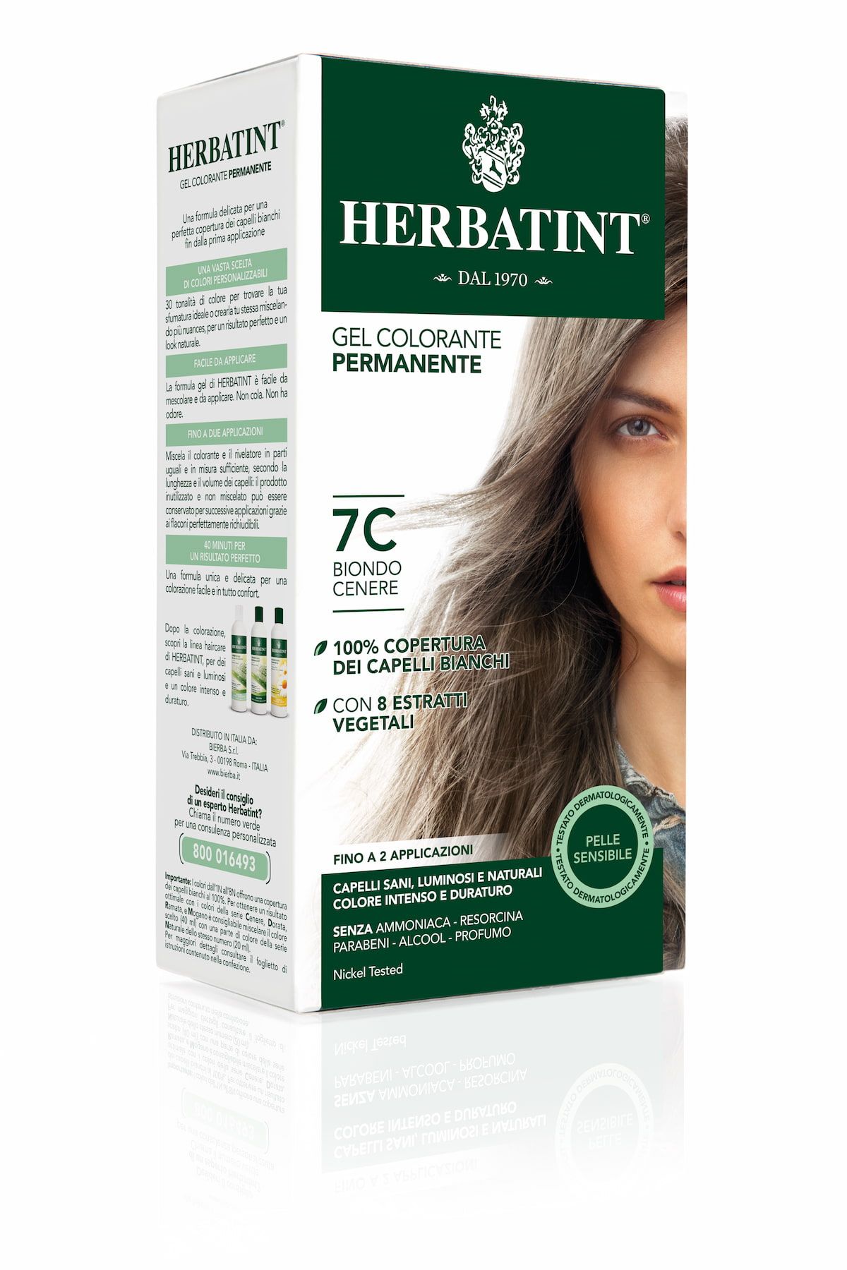 Herbatint Gel Colorante Permanente 7c Biondo Cenere 150ml