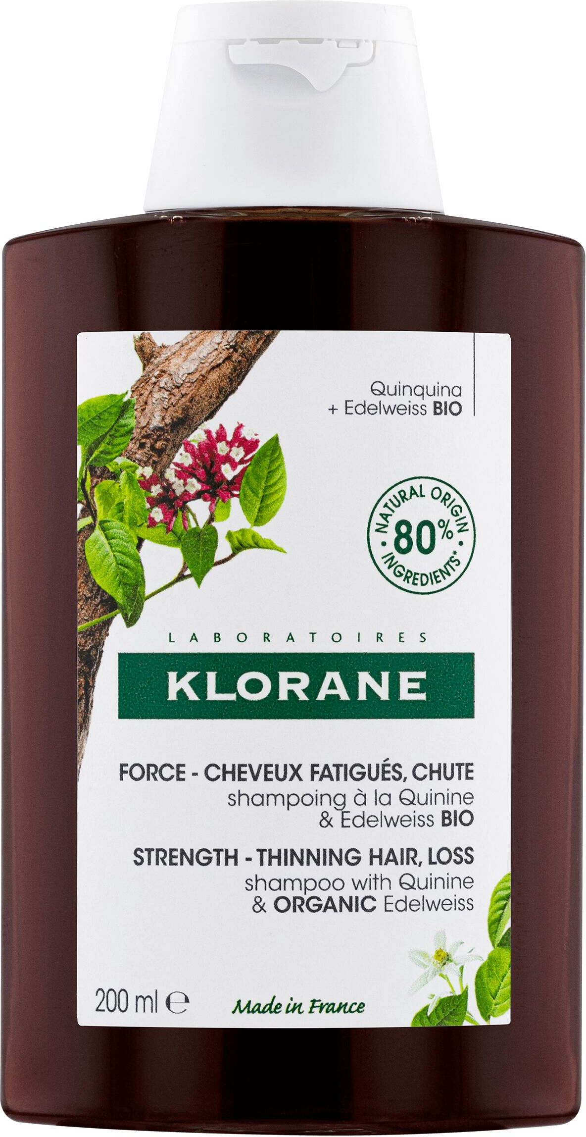 Klorane Shampoo Fortificante Chinina Stella Alpina Bio 200ml