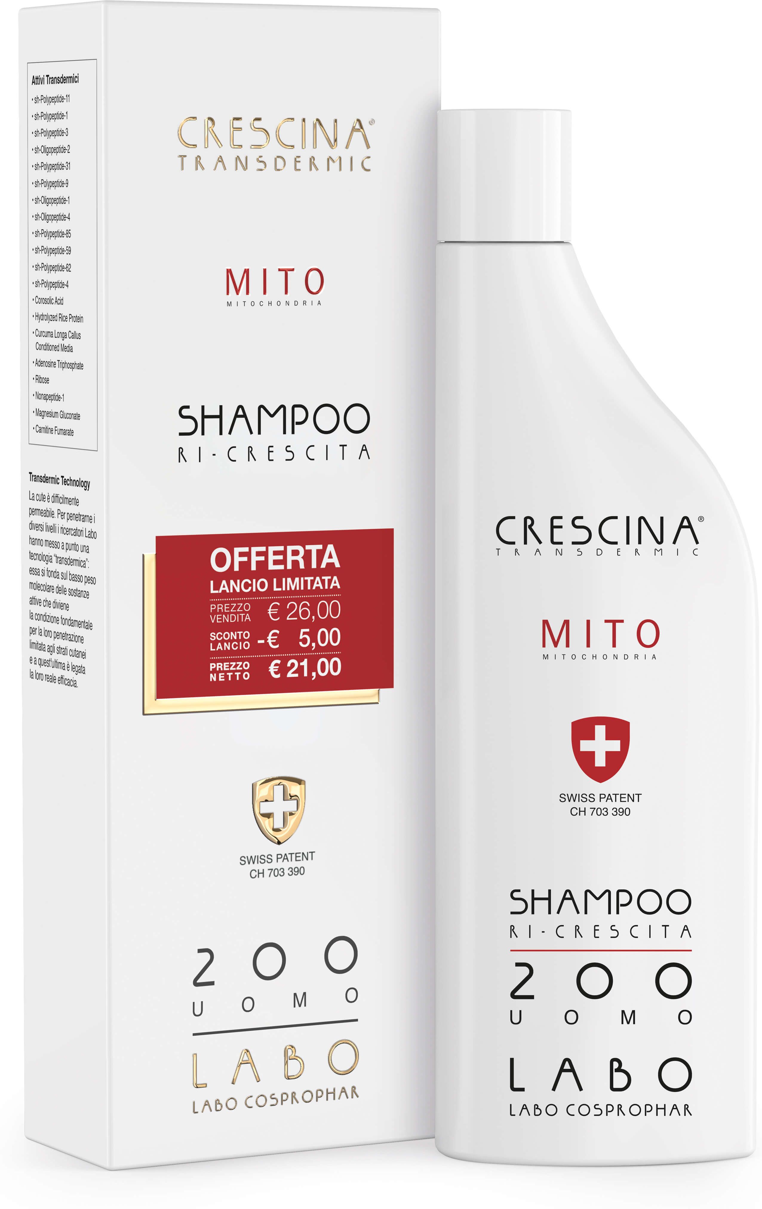 Crescina Shampoo Crescina Ri Crescita Mito 200 Uomo 150ml