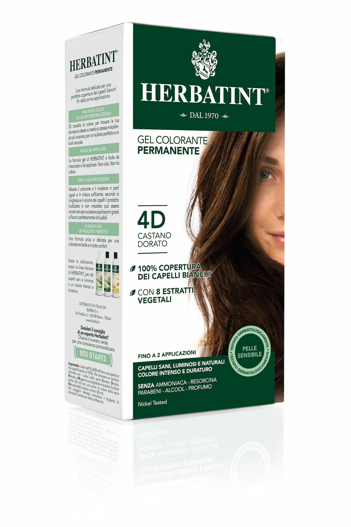 Herbatint Gel Colorante Permanente 4d Castano Dorato 150ml